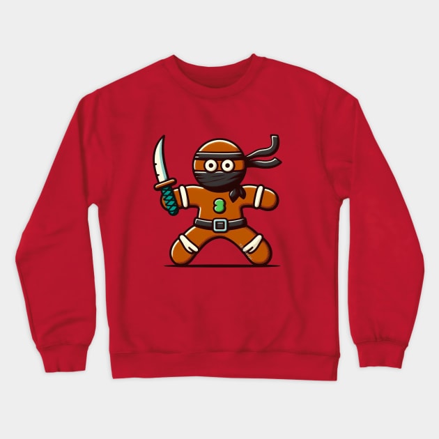 Ninjabread man with sword Crewneck Sweatshirt by Sketchy